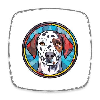 Dalmatiner Hund Rasse Aquarell Glas Illustration - Viereckiger Kühlschrankmagnet - Weiß - Vorne