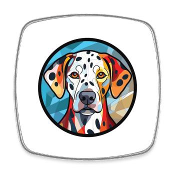 Dalmatiner Hund Rasse Aquarell Glas Illustration - Viereckiger Kühlschrankmagnet - Weiß - Vorne