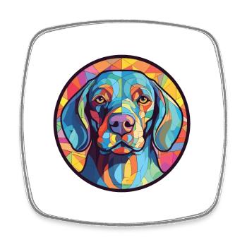 Dog Breed Colorful Watercolor Illustration - Square fridge magnet - white - Front