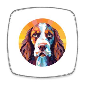 English Springer Spaniel Hunderasse Aquarell - Viereckiger Kühlschrankmagnet - Weiß - Vorne