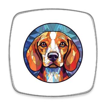Beagle Harrier Hunderasse Aquarell Illustration - Viereckiger Kühlschrankmagnet - Weiß - Vorne