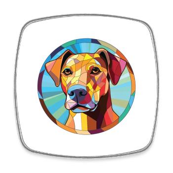 Braque Saint Germain Dog Breed Colorful Watercolor - Square fridge magnet - white - Front