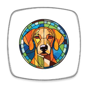 Braque Du Bourbonnais Dog Breed Watercolor Glass - Square fridge magnet - white - Front