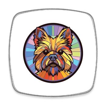 Cairn Terrier Hunderasse Aquarell Illustration - Viereckiger Kühlschrankmagnet - Weiß - Vorne