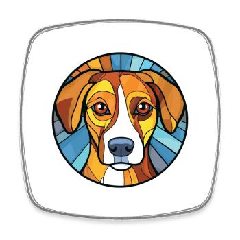 Argentino Dog Breed Watercolor Glass Illustration - Square fridge magnet - white - Front