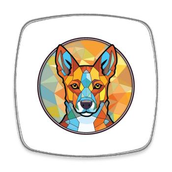 Bouvier australien chien race aquarelle colorée - Magnet carré - blanc - Devant