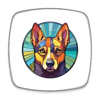 Australien Kelpie chien race aquarelle colorée - Magnet carré - blanc - Devant