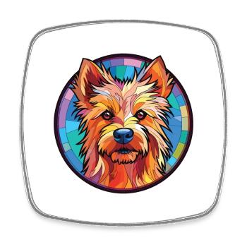 Australian Terrier Hunderasse buntes Aquarell - Viereckiger Kühlschrankmagnet - Weiß - Vorne