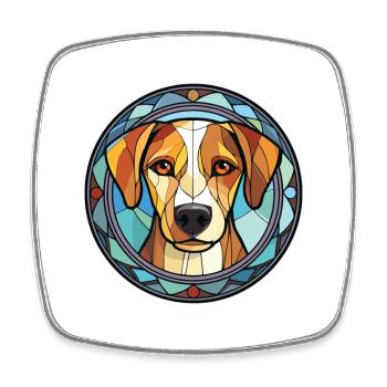 Chien de chasse crétois race chien aquarelle Illustration - Magnet carré - blanc - Devant