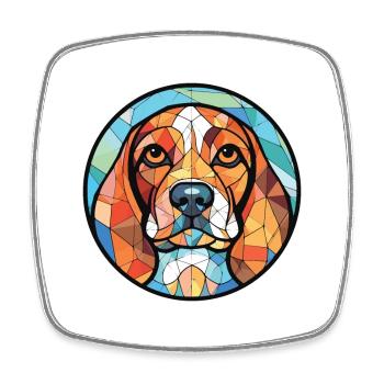 Deutsche Bracke Hunderasse Aquarell Illustration - Viereckiger Kühlschrankmagnet - Weiß - Vorne