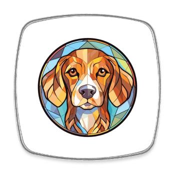 Dutch Smoushond Dog Breed Watercolor Illustration - Square fridge magnet - white - Front