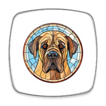 Englische Doggen-Hunderasse Aquarell-Illustration - Viereckiger Kühlschrankmagnet - Weiß - Vorne