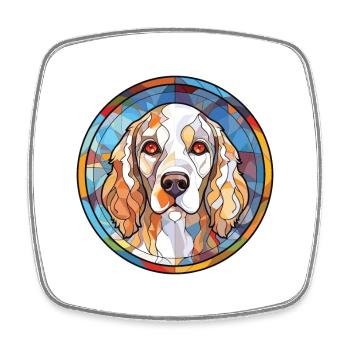 Setter anglais chien race aquarelle Illustration - Magnet carré - blanc - Devant