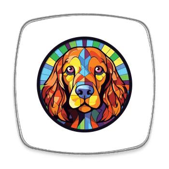 Field Spaniel Hunderasse Aquarell Illustration - Viereckiger Kühlschrankmagnet - Weiß - Vorne