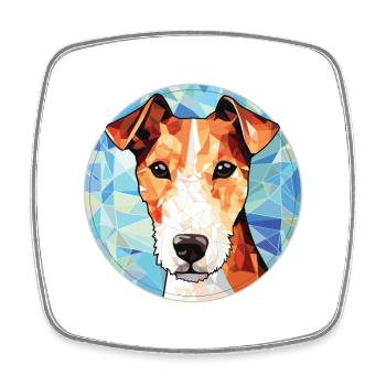 Foxterrier glatte Hunderasse buntes Aquarell - Viereckiger Kühlschrankmagnet - Weiß - Vorne