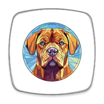 Bordeauxdogge Hunderasse buntes Aquarell - Viereckiger Kühlschrankmagnet - Weiß - Vorne
