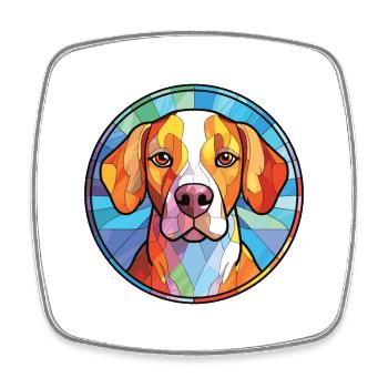 Drever Dog Breed Bunte Aquarell-Illustration - Viereckiger Kühlschrankmagnet - Weiß - Vorne
