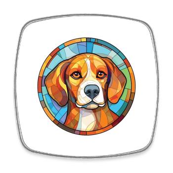 Dunker Dog Rasse Bunte Aquarell-Illustration - Viereckiger Kühlschrankmagnet - Weiß - Vorne