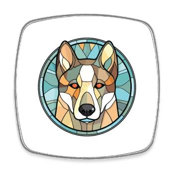 East Siberian Laika Dog Breed Colorful Watercolor - Square fridge magnet - white - Front