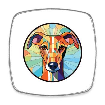 Galgo Español Hunderasse Aquarell Illustration - Viereckiger Kühlschrankmagnet - Weiß - Vorne