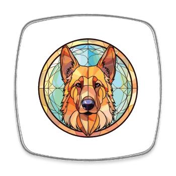Garafia Shepherd Dog Breed Watercolor Illustration - Square fridge magnet - white - Front