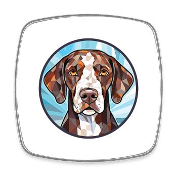 Deutsch Kurzhaar Vorstehhund Rasse Aquarell - Viereckiger Kühlschrankmagnet - Weiß - Vorne