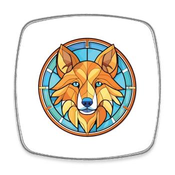 Illustration à l’aquarelle de race de chien de spitz finlandais - Magnet carré - blanc - Devant