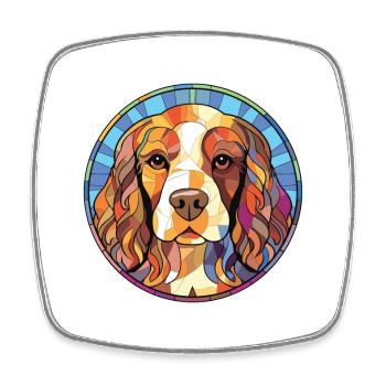 Französische Spaniel-Hunderasse Aquarell-Illustration - Viereckiger Kühlschrankmagnet - Weiß - Vorne