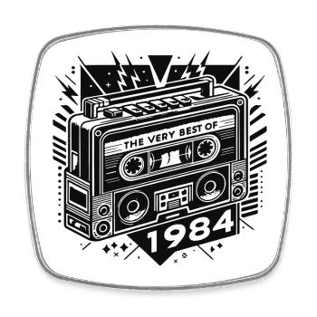 geburtstag very best of 1984 retro - Viereckiger Kühlschrankmagnet - Weiß - Vorne