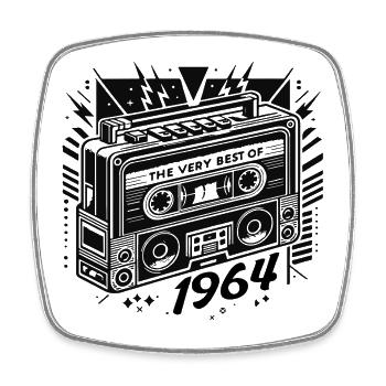 geburtstag very best of 1964 retro - Viereckiger Kühlschrankmagnet - Weiß - Vorne