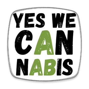 Yes We Cannabis! - Square fridge magnet - white - Front