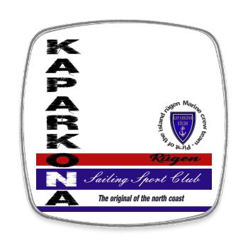 Rügen Segel Klub Emblem - Viereckiger Kühlschrankmagnet - Weiß - Vorne