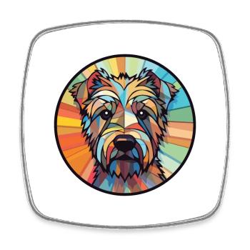 Glen Of Imaal Terrier chien race verre aquarelle - Magnet carré - blanc - Devant