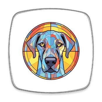 Great Dane Dog Breed Watercolor Glass Illustration - Square fridge magnet - white - Front