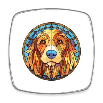 Griffon Fauve De Bretagne Dog Breed Watercolor - Square fridge magnet - white - Front