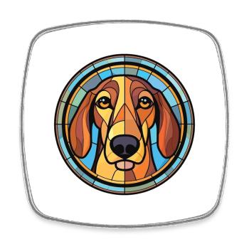Greek Harehound Dog Breed Watercolor Illustration - Square fridge magnet - white - Front