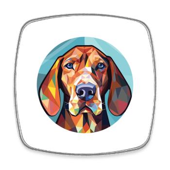 Hannover Hund Rasse Aquarell Illustration - Viereckiger Kühlschrankmagnet - Weiß - Vorne