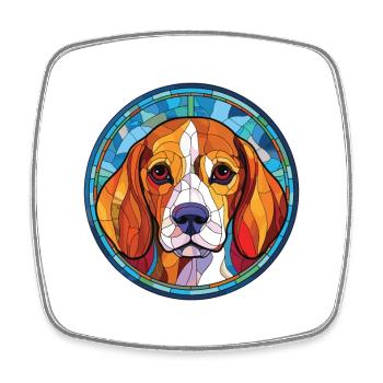 Kerry Beagle Dog Breed Watercolor Illustration - Square fridge magnet - white - Front
