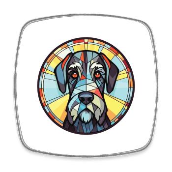 Riesenschnauzer Hunderasse Aquarell Illustration - Viereckiger Kühlschrankmagnet - Weiß - Vorne