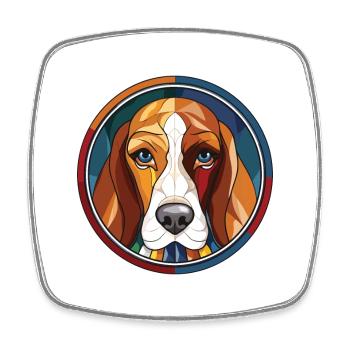 Grand Anglo Français Tricolore Hund Aquarell - Viereckiger Kühlschrankmagnet - Weiß - Vorne