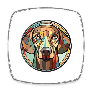 Grey Hound chien race aquarelle verre Illustration - Magnet carré - blanc - Devant
