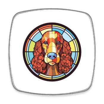Irish Water Spaniel Dog Breed Colorful Watercolor - Square fridge magnet - white - Front