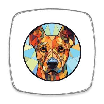 Jagdterrierl Dog Breed Watercolor Illustration - Square fridge magnet - white - Front