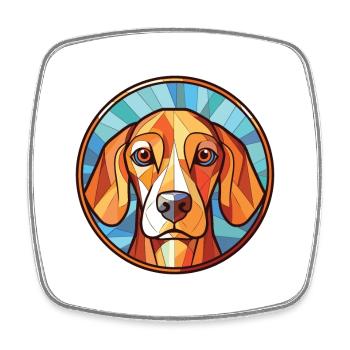 Harrier Dog Breed Colorful Watercolor Illustration - Square fridge magnet - white - Front