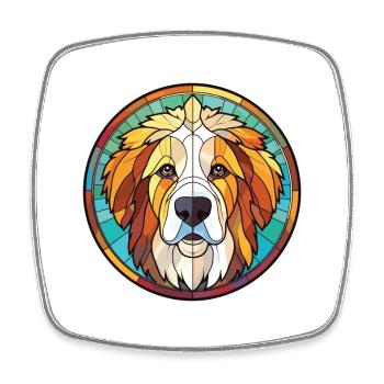 Chien de berger de l’Himalaya chien race aquarelle colorée - Magnet carré - blanc - Devant