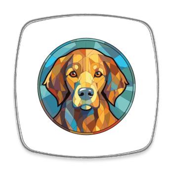 Hovawart chien race aquarelle verre Illustration - Magnet carré - blanc - Devant