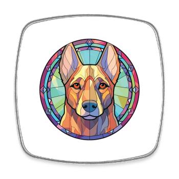 Kai Ken Dog Breed Colorful Watercolor Illustration - Square fridge magnet - white - Front