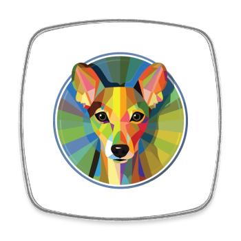 Italian Greyhound Dog Breed Colorful Watercolor - Square fridge magnet - white - Front