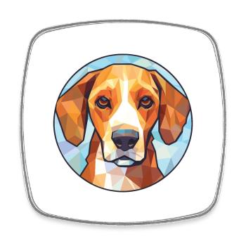 Istrian Coarse Haired Hound Dog Breed Watercolor - Square fridge magnet - white - Front