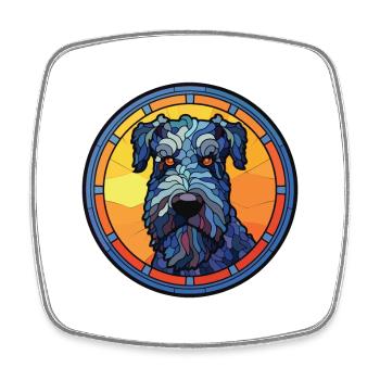 Kerry Blue Terrier Hunderasse buntes Aquarell - Viereckiger Kühlschrankmagnet - Weiß - Vorne